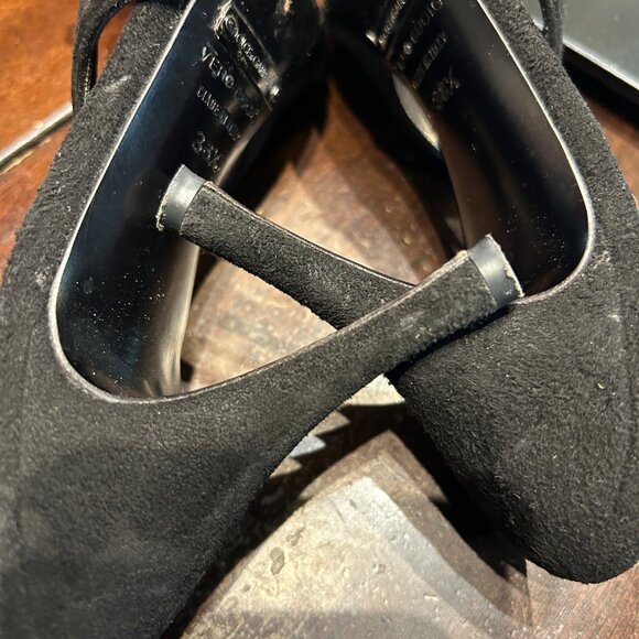 Authentic Womens Dolce & Gabbana Black Suede Slingback Heels Pumps 38.5 US/8.5 - Picture 14 of 15